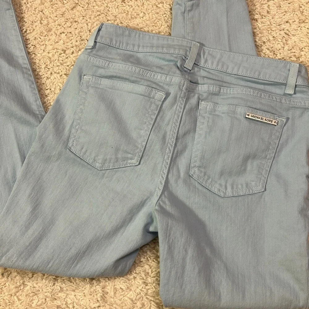 MICHAEL KORS 4 pale blue skinny cropped jeans